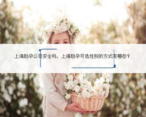 上海助孕公司安全吗，上海助孕可选性别的方式有哪些？