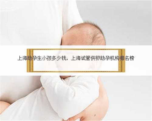 上海助孕生小孩多少钱，上海试管供卵助孕机构排名榜