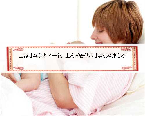 上海助孕多少钱一个，上海试管供卵助孕机构排名榜